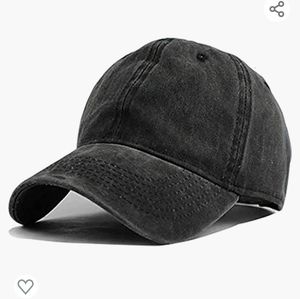 Unisex Distressed Black Cap /Hat